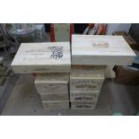 Ten assorted wooden French and Italian wine crates