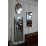 Three teak framed mirrors