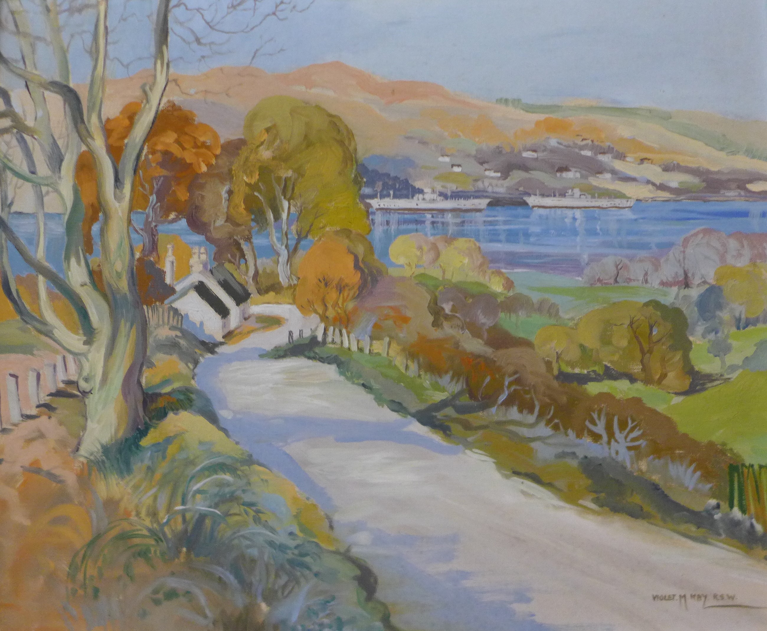 Violet M. Kay R.S.W., The Gareloch From The Mill Brae, Dumbartonshire, oil on board, 50 X 60cms,