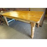 A pine kitchen table