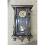 A 19th Century beech Vienna wall clock