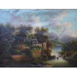 Continental School, landscape, oil on canvas, framed, a/f