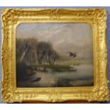 Dutch School (19th Century), duck shooting, 49 x 59cms, framed