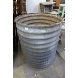 A large galvanised water tank