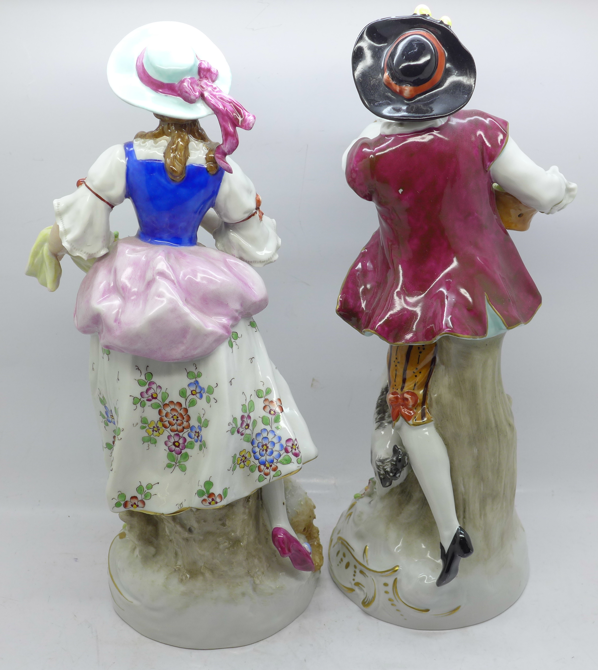 Two continental figures, base on female a/f, 29cm - Image 3 of 4