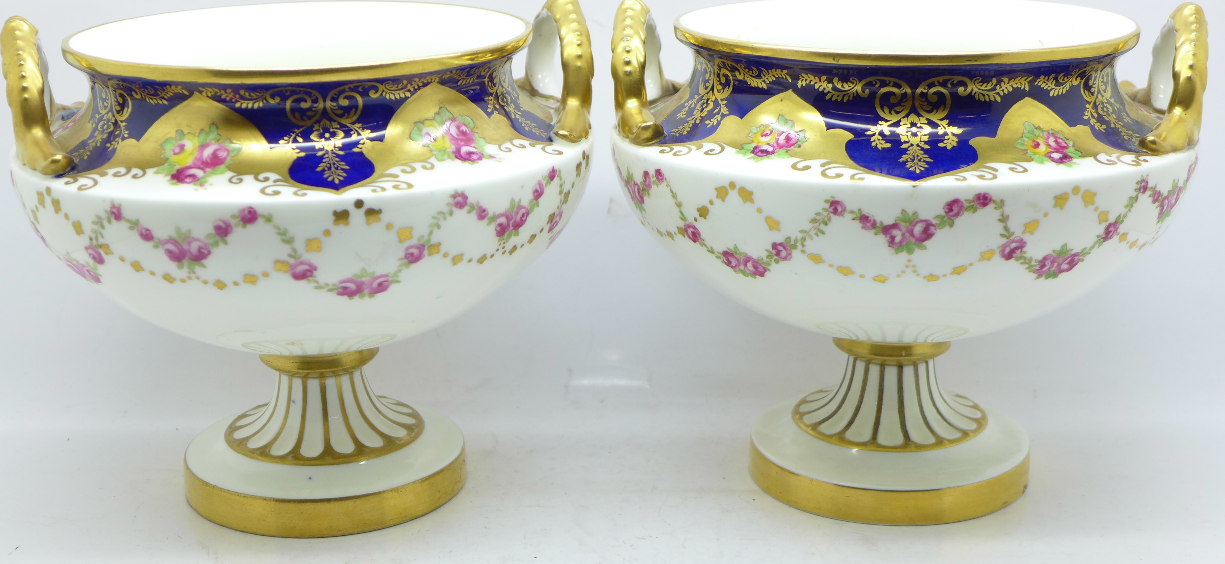 A pair of Cauldon China two handled vases - Image 3 of 6