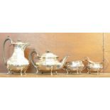 A four piece silver plated tea service