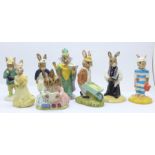 Eight Royal Doulton Bunnykins figures
