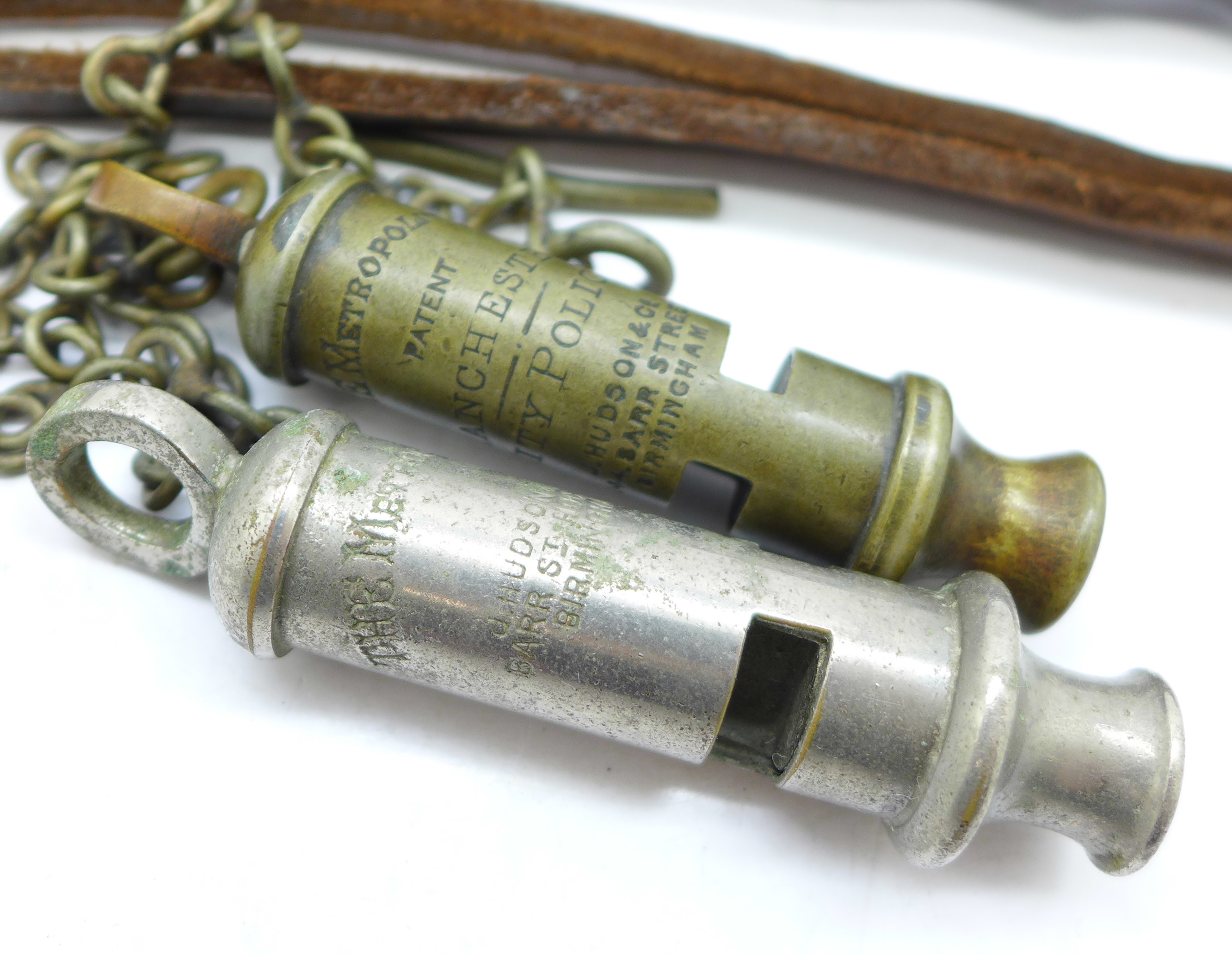 A Manchester Special Constabulary police truncheon and two whistles - Image 3 of 3