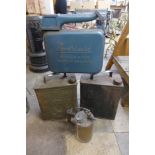 Four vintage petrol cans