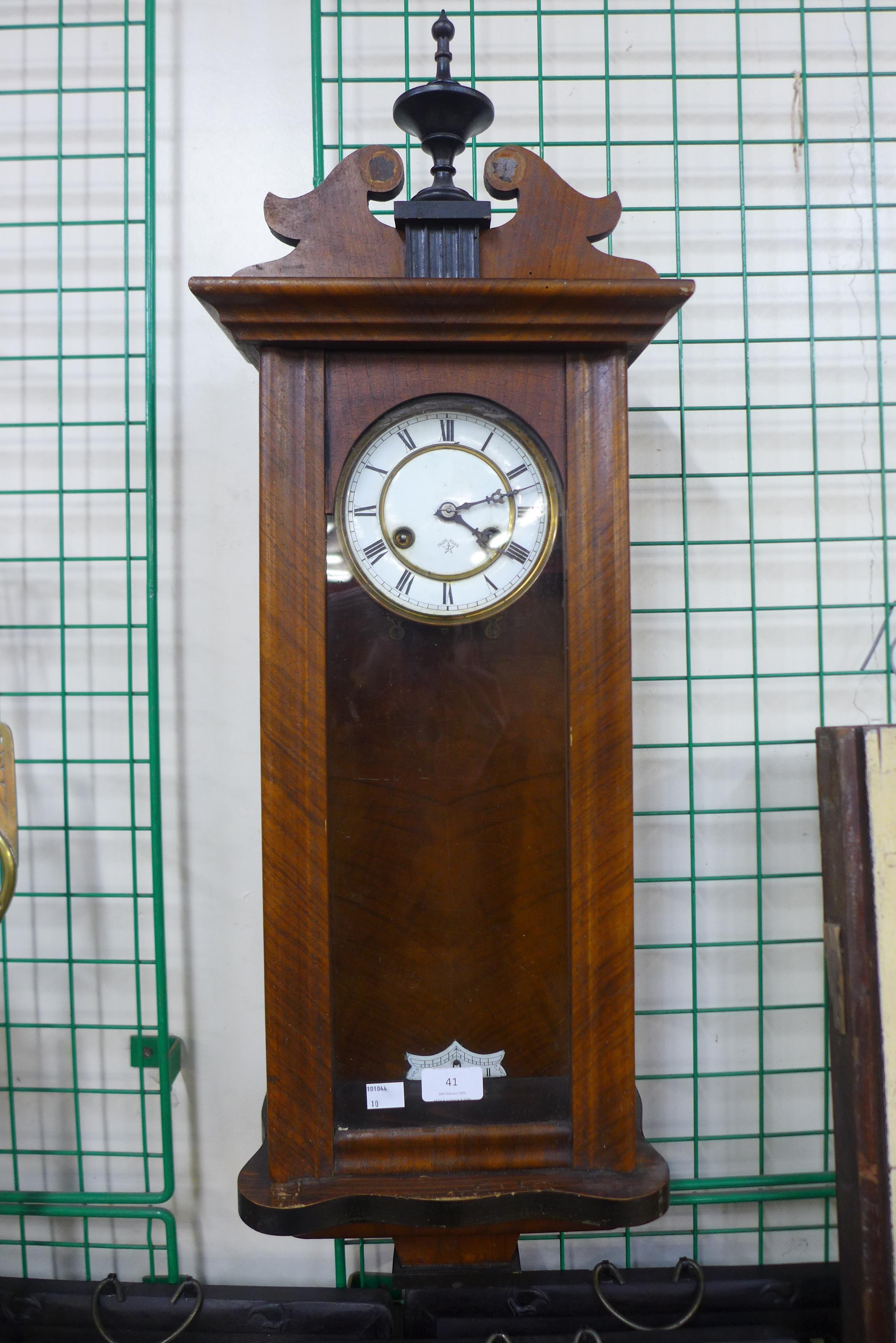 A German Junghans walnut Vienna wall clock