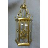 A brass ceiling lantern