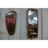 Two teak framed mirrors