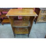 A Victorian walnut open bookcase