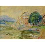 Andreas Roth, Rattenberg, Austria, watercolour, dated 1923, 49 x 65cms, framed