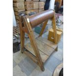 A wooden saddle stand