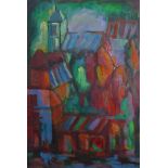 Catherine Poirie, Montmartre, Paris, oil on board, 49 x 34cms, framed