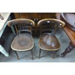 A pair of beech bentwood chairs