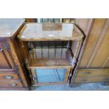 A Victorian inlaid walnut music cabinet, a/f