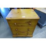 A pine bedside chest