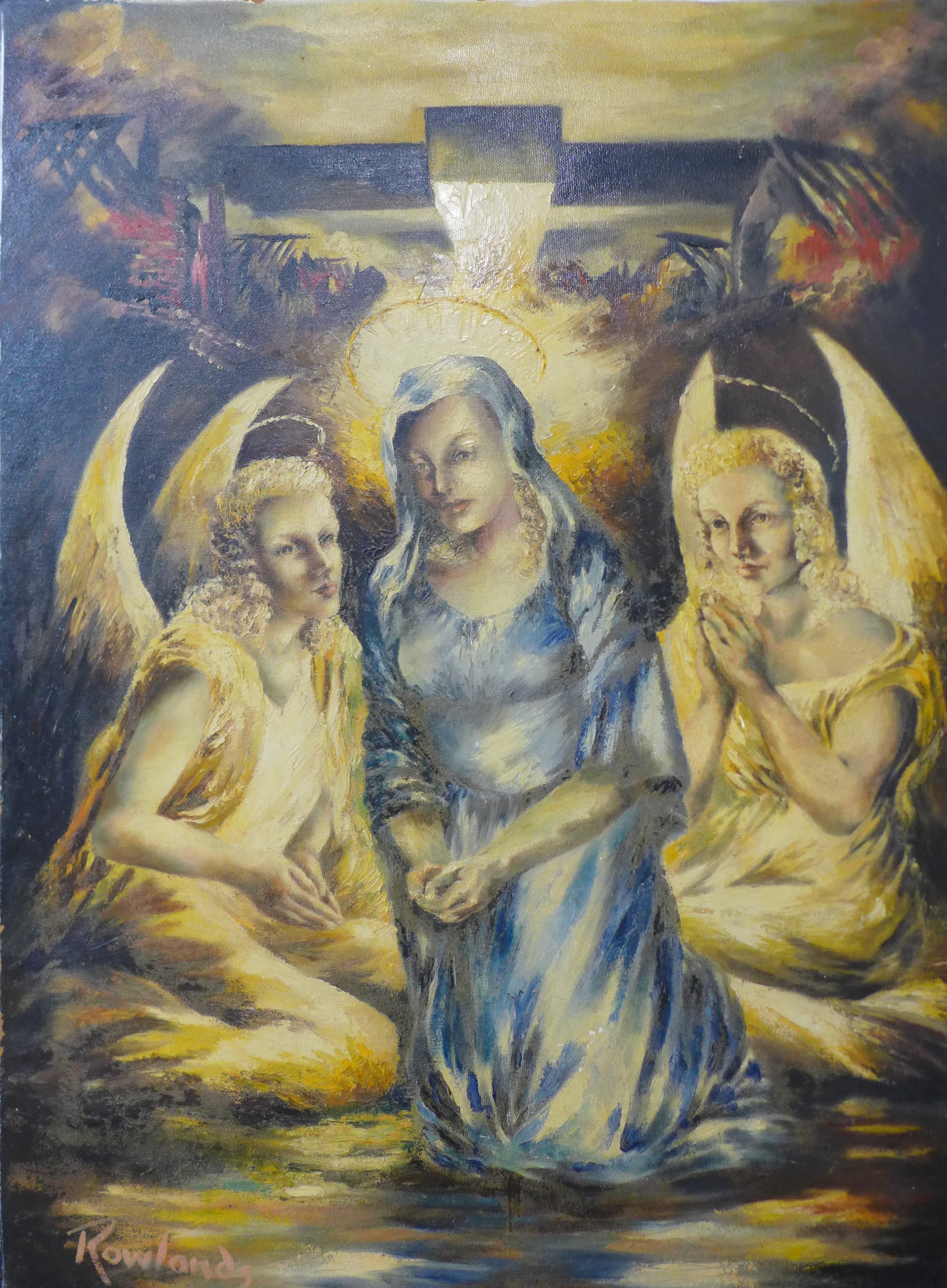 H. Rowlands, The Virgin of Sorrows, oil on board, 122 x 91cms, unframed