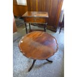 An inlaid mahogany occasional table and another occasional table