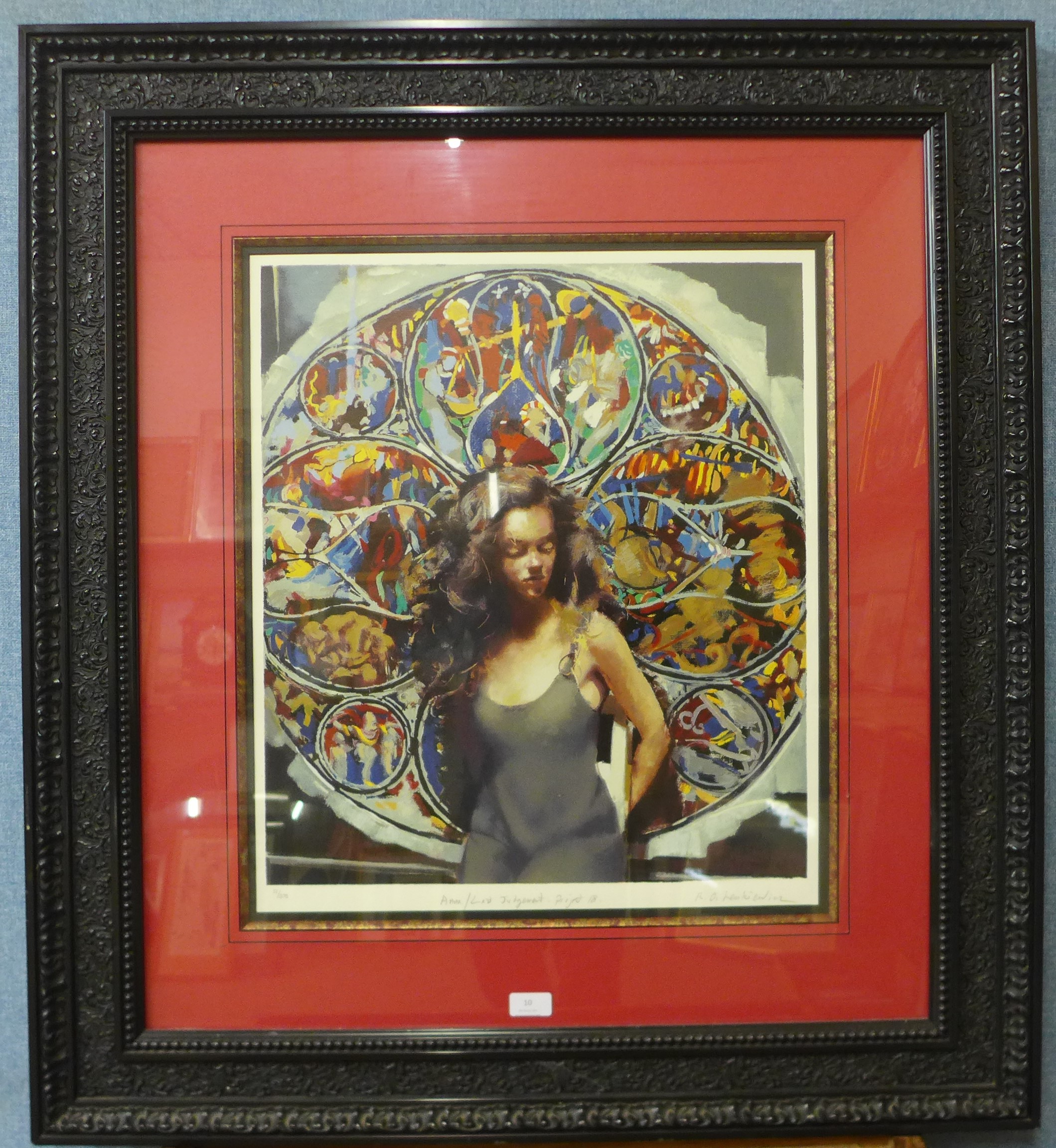 Robert Oscar Lenkiewicz (1941-2002), Anna (Stained Glass Window), signed limited edition silk screen - Image 2 of 6