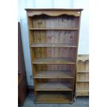 A pine open bookcase