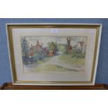 R.E. Kedward, Knights Hill, Aldridge, West Midlands, watercolour, framed