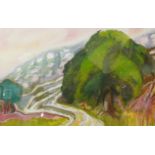 Pamela Guille, landscape, watercolour, 33 x 51cms, framed