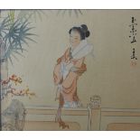 Japanese School, portraits of Geisha girls, watercolour, 15 x 17cms, unframed