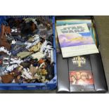 Star Wars action figures and a Phantom Menace Video Collector's Edition, boxed