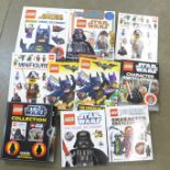 A collection of Lego character books including Star Wars