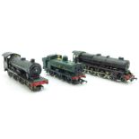 Three model railway engines, Hornby, Mainline (Private W Wood V.C.) and one other