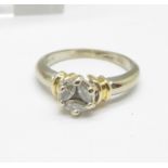 An 18ct gold and diamond cluster ring, 4.2g, J