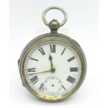 A silver pocket watch