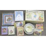 Royal Doulton and Wedgwood children's china including Peter Rabbit and book sets