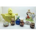 A novelty Goebel monk cruet, one a/f, a Yardley Lavender advertising display, Humpty Dumpty