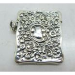 A silver vesta case, Birmingham 1900, Henry Matthews, 26g