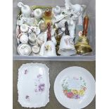 A box of decorative china including china bells, etc. **PLEASE NOTE THIS LOT IS NOT ELIGIBLE FOR