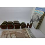 A collection of mainly Odeon theatre related ephemera, including Opening of Nottingham Odeon 1965
