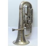 A Boosey & Co. Ltd. euphonium, marked Solbron, with soft case