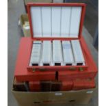 Ten cases with a large collection of photographic slides **PLEASE NOTE THIS LOT IS NOT ELIGIBLE