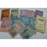 A collection of Odeon Cinema card programmes, Alfreton, Chesterfield and Nottingham, 1940's and