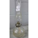 A glass oil lamp