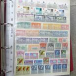 Stamps, twelve double sided stock cards in plastic leaves, mainly Commonwealth, Queen Victoria,