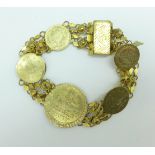 An Indian gilt coin bracelet