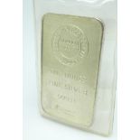 A 1 ounce fine silver ingot