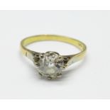 An 18ct gold and diamond ring, 2.1g, L, approximately 0.5carat diamond weight