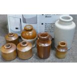 Stoneware jars and ink bottles